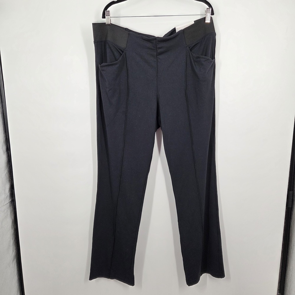 NEW Soft Surroundings Mini Boot Pants Womens 2X Black Pull On Full Length Work